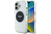 Puhelin - Kannet ja kotelot - GUESS IML Metal Colored Circle Classic Logo MagSafe case for iPhone 16 - black - 3666339428426