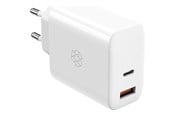 Puhelin - Adapterit & Laturit - ESSENTIALS by UPSTRÖM 65W Dual Port GaN Charger - USB-C & USB-A | 2 Ports - White - GC650-E