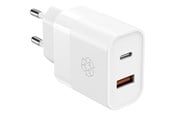 Puhelin - Adapterit & Laturit - ESSENTIALS by UPSTRÖM 30W Dual Port USB Charger USB-C & USB-A | 2 Ports - White - UA300-E