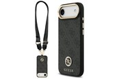 Puhelin - Kannet ja kotelot - GUESS 4G Strass Logo & Big Strap Metal Buttons MagSafe Case for iPhone Air - Black - 3666339550813
