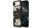 Puhelin - Kannet ja kotelot - GUESS Grained Flowers Classic Logo MagSafe case for iPhone Air - black - 3666339489892