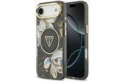 Puhelin - Kannet ja kotelot - GUESS IML Glitter Flowers Triangle MagSafe case for iPhone Air - black - 3666339524364