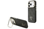 Puhelin - Kannet ja kotelot - GUESS 4G PU Triangle Logo & Stand Camera Magsafe Case for iPhone 17 Pro - Black - 3666339534417