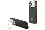 Puhelin - Kannet ja kotelot - GUESS 4G PU Triangle Logo & Stand Camera Magsafe Case for iPhone 17 Pro Max - Black - 3666339534424