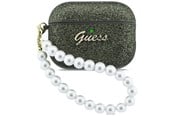 Puhelin - Muut lisävarusteet - GUESS Glitter Pearl Strap Case for AirPods Pro 3 - Black and Glitter - 3666339577384