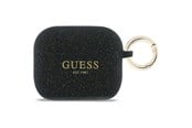 Puhelin - Muut lisävarusteet - GUESS Silicone Glitter Ring Case for AirPods Pro 3 - Black - 3666339577452