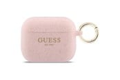 Puhelin - Muut lisävarusteet - GUESS Silicone Glitter Ring Case for AirPods Pro 3 - Pink - 3666339577469
