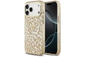 Puhelin - Kannet ja kotelot - GUESS IML Leopard Glitter Triangle Logo MagSafe Case for iPhone 17 Pro / 18 Pro - Brown - 3666339655341