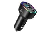 Sähköauton lataus - SiGN 4-Port Car Charger 45W - PD - QC 3.0 - Black - SN-CL09