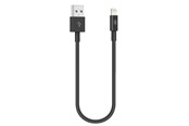 USB kaapelit - SiGN USB cable with Lightning 2.4A - for iPhone & iPad - 25cm - Black - 13-1223