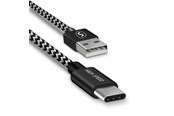 USB kaapelit - SiGN Skin USB-A to USB-C cable 2.1A - 2m - Black/White - 80120590A