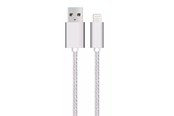 USB kaapelit - SiGN USB cable with Lightning for iPhone & iPad Silver/nylon - 2.4A - 1m - Ligh-10S