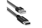 USB kaapelit - SiGN Skin USB-C Cable 2.4A - 3m - Black/White - 2102452312KX91004068