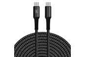 USB kaapelit - SiGN USB-C to USB-C charging cable 60W/3A - 5m - Black - SNCAB-CC5M-B
