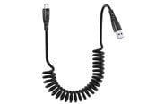 USB kaapelit - SiGN 15W Coiled USB-A to USB-C Fast Charging Cable for Car - Black - SNCAB-SPRING15W
