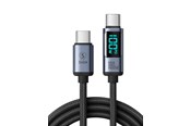 USB kaapelit - SiGN USB-C to USB-C Cable 100W with Display - 1.2m - Black - SN-CC100-1m
