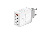 Puhelin - Adapterit & Laturit - SiGN Fast charger 4xUSB-A - PD & QC 3.0 - 33W - White - SN-A4P