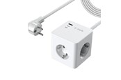 Puhelin - Adapterit & Laturit - SiGN PowerCombo Cube Wall Charger 3680w - 2x USB-C - 1x USB-A - 3x AC - 16A - 20W - White - SN-E27