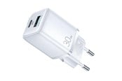 Puhelin - Adapterit & Laturit - SiGN Mini Fast Charger USB & USB-C - PD & Q.C3.0 - 30W - White - SN-PD33W