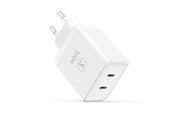 Puhelin - Adapterit & Laturit - SiGN Dual USB-C PD Charger 40W - White - SN-PD40W