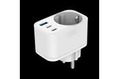 Puhelin - Adapterit & Laturit - SiGN Wall adapter 30W with power outlet/USB-C/USB-A - white - SN-PLUG30W