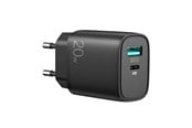 Puhelin - Adapterit & Laturit - SiGN Fast Charger USB & USB-C - PD & Q.C3.0 - 3.5A - 20W - Black - SN-QP205