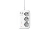 Puhelin - Adapterit & Laturit - SiGN 65W GaN fast charging power strip 3-way/2x USB-A/2x USB-C - 2m - White - SN-SE3436