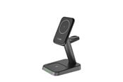Puhelin - Adapterit & Laturit - SiGN 3-in-1 15W Wireless MagSafe Charging Stand for iPhone - Apple Watch - Airpods - Black - SN-3i1