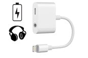 Audiokaapelit - SiGN Lightning to 3.5mm Adapter for Audio & Charging - 12W - 10cm - White - SN-IPHL35