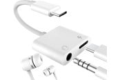 Audiokaapelit - SiGN USB-C to 3.5mm AUX Adapter - 3A - Charge & Listen - White - SN-PDC35