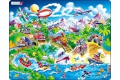 Palapelit - Larsen Puzzles Palapeli Autot, veneet, junat ja lentokoneet - 18-palainen, Ma - NM7