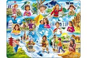 Palapelit - Larsen Puzzles Palapeli Lapsia ympäri maailmaa - 15-palainen, Maxi - NM8