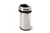 Jätteiden lajittelu - Simplehuman avoin roska-astia – puolipyöreä – 60 L – harjattu ruostumaton teräs - CW1468