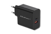 Puhelin - Adapterit & Laturit - Qoltec 51716 Virtalähde - 63 W - USB-C PD ja USB QC 3.0 - Musta - 51716