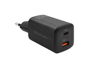 Puhelin - Adapterit & Laturit - Qoltec GaN ULTRA 50766 Virtalähde - 65 W - USB-C ja USB-A - Musta - 50766