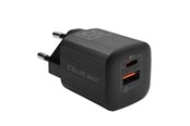Puhelin - Adapterit & Laturit - Qoltec GaN ULTRA 50764 - 35W USB-C/USB-A pikalaturi - musta - 50764