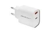 Puhelin - Adapterit & Laturit - Qoltec Virtalähde 51714 - 18 W USB-C PD & USB QC 3.0 - Valkoinen - 51714
