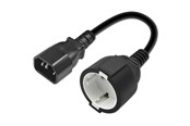 Virtakaapelit (ulkoinen) - Qoltec 53906 Virtalähde - IEC 60320 C14–Schuko Type F - 15 cm - 53906