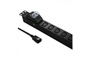 Virtakaapelit (ulkoinen) - Qoltec Ylijännitesuojattu 53999 jatkopistorasia - 8 x IEC C13 - 3500 W - 1U 19-inch - 53999