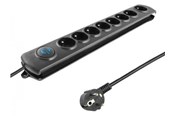 Virtakaapelit (ulkoinen) - Qoltec 50113 ylijännitesuoja - 8 Type E pistorasiaa - 230 V - 1.8 m - 50113