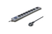 Virtakaapelit (ulkoinen) - Qoltec Quick switch 50167 ylijännitesuoja - 8x Type F - 230 V - 1.8 m - Harmaa - 50167