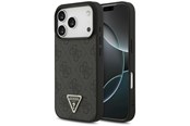 Puhelin - Kannet ja kotelot - GUESS Leather 4G Triangle Strass MagSafe Case for iPhone 18 Pro / 17 Pro - Black - 3666339652364