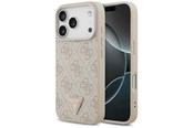 Puhelin - Kannet ja kotelot - GUESS Leather 4G Triangle Strass MagSafe Case for iPhone 18 Pro / 17 Pro - Pink - 3666339652401