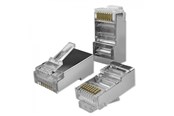 Verkkokortit (verkkosovittimet, tulostuspalvelimet jne.) - Qoltec RJ45 verkkoliitin - Cat6 FTP uros - hopea - 100 kpl - 54556