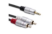 Audiokaapelit - Qoltec Äänikaapeli - 2 x RCA uros - 3.5 mm uros - 3 m - musta - 52341