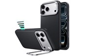 Puhelin - Kannet ja kotelot - ESR Leather Kickstand MagSafe Case for iPhone 18 Pro / 17 Pro - Black - 4894240304129