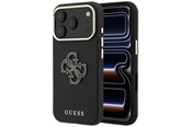 Puhelin - Kannet ja kotelot - GUESS Grained & Big Resin Logo Case for iPhone 18 Pro / 17 Pro - Black - 3666339654900