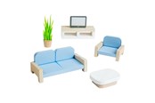 Puulelut - Bigjigs Wooden Dollhouse Furniture Living Room - 5-piece. - 38005