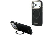 Puhelin - Kannet ja kotelot - GUESS Ring Stand 360 Grained Classic Logo MagSafe Case for iPhone 18 Pro Max / 17 Pro Max - Black - 3666339653958