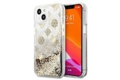Puhelin - Kannet ja kotelot - GUESS GUHCP13SLGPEGO iPhone 13 mini 5.4" gold/gold hardcase Peony Liquid Glitter - 3666339025038